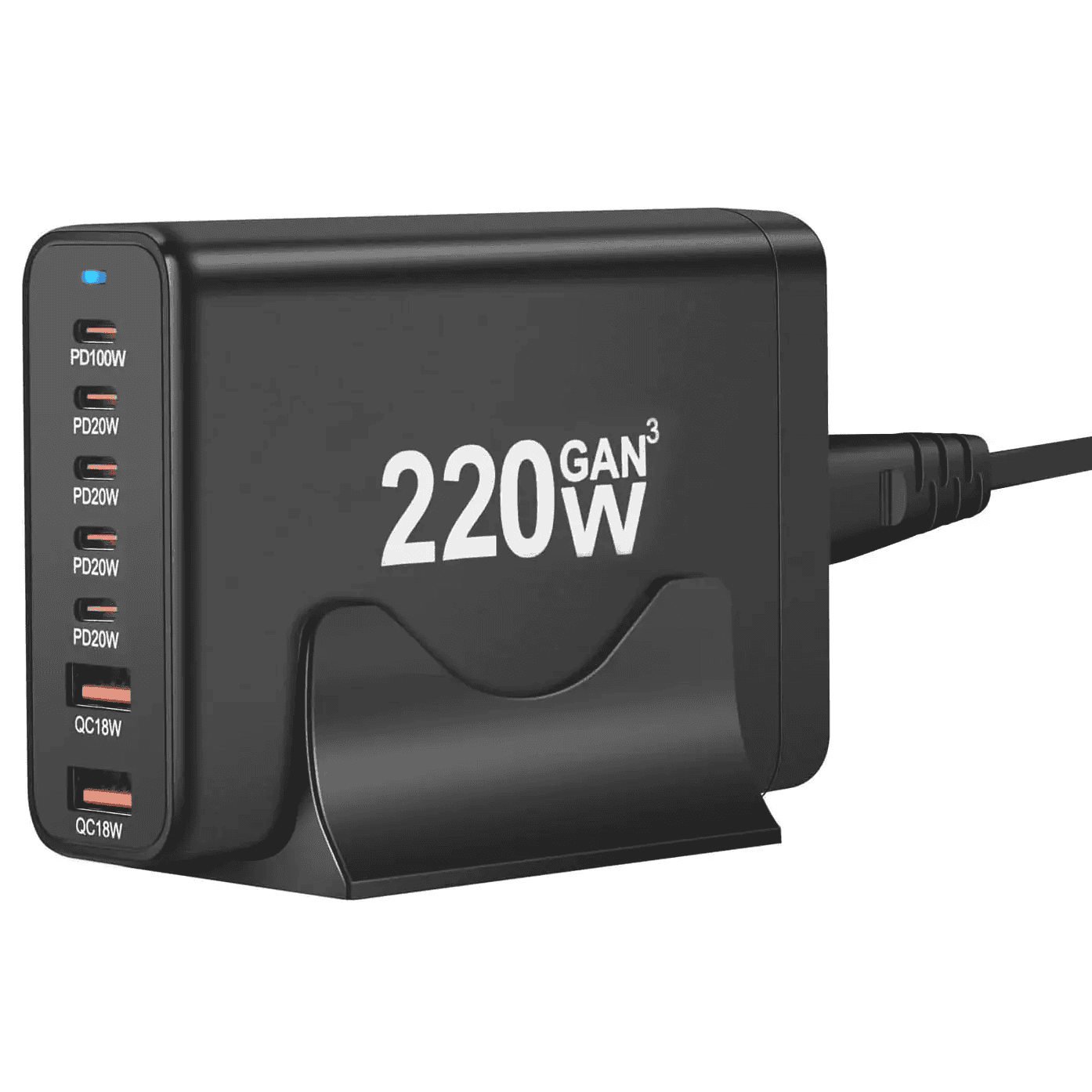 220W GaN³ Charger Dock 1×100W PD USB-C, 4×20W PD, 2×18W QC3.0 USB-A Fast Charging for MacBook, Laptop, Phone – AU Wall Plug Power Adapter 220W GaN³ Charger Dock 1×100W PD USB-C, 4×20W PD, 2×18W QC3.0 USB-A Fast Charging for MacBook, Laptop, Phone – AU Wall Plug Power Adapter